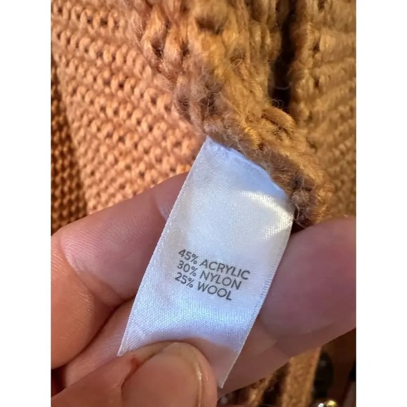 Duster Cardigan Open Front Fringe Trim Knit Sweater Chunky western vibe - Picture 7 of 9